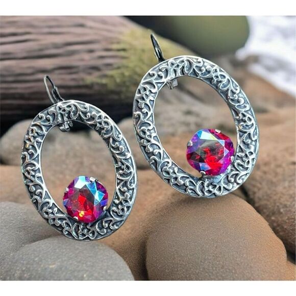 Handcrafted earrings with Swarovski crystal - Picture 2 of 6